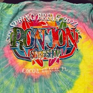 Unisex Rainbow Tie Dye Ron Jon T-shirt